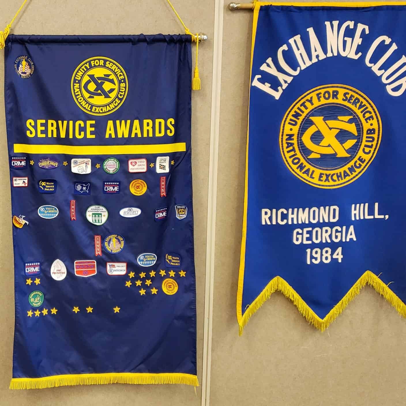 Exchange Club Service Award banners