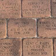 Veterans memorial bricks are show up close