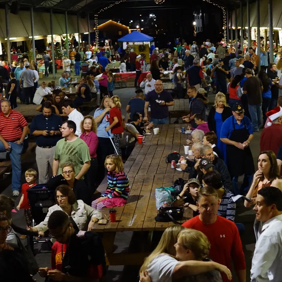 Chili cook-off crowd mills about