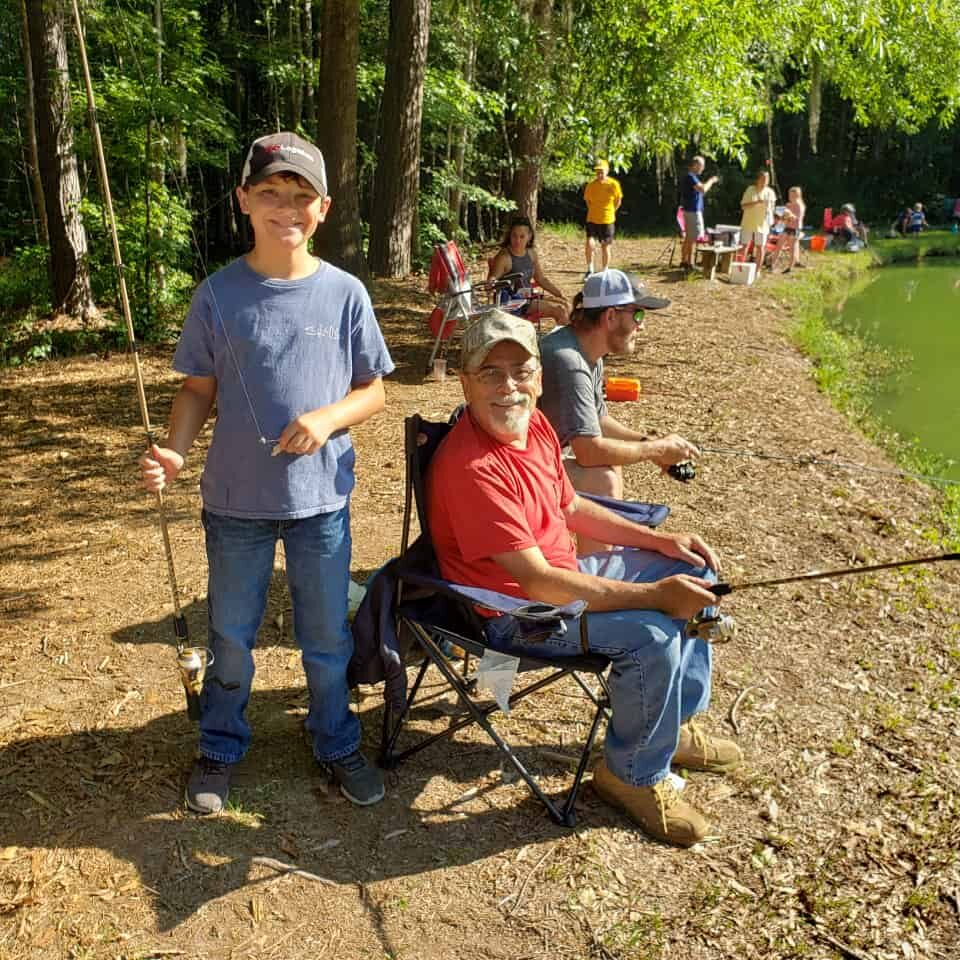 A group gathers to do some fishing