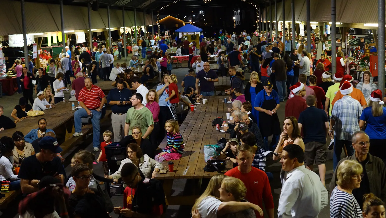 Chili cook-off crowd mills about